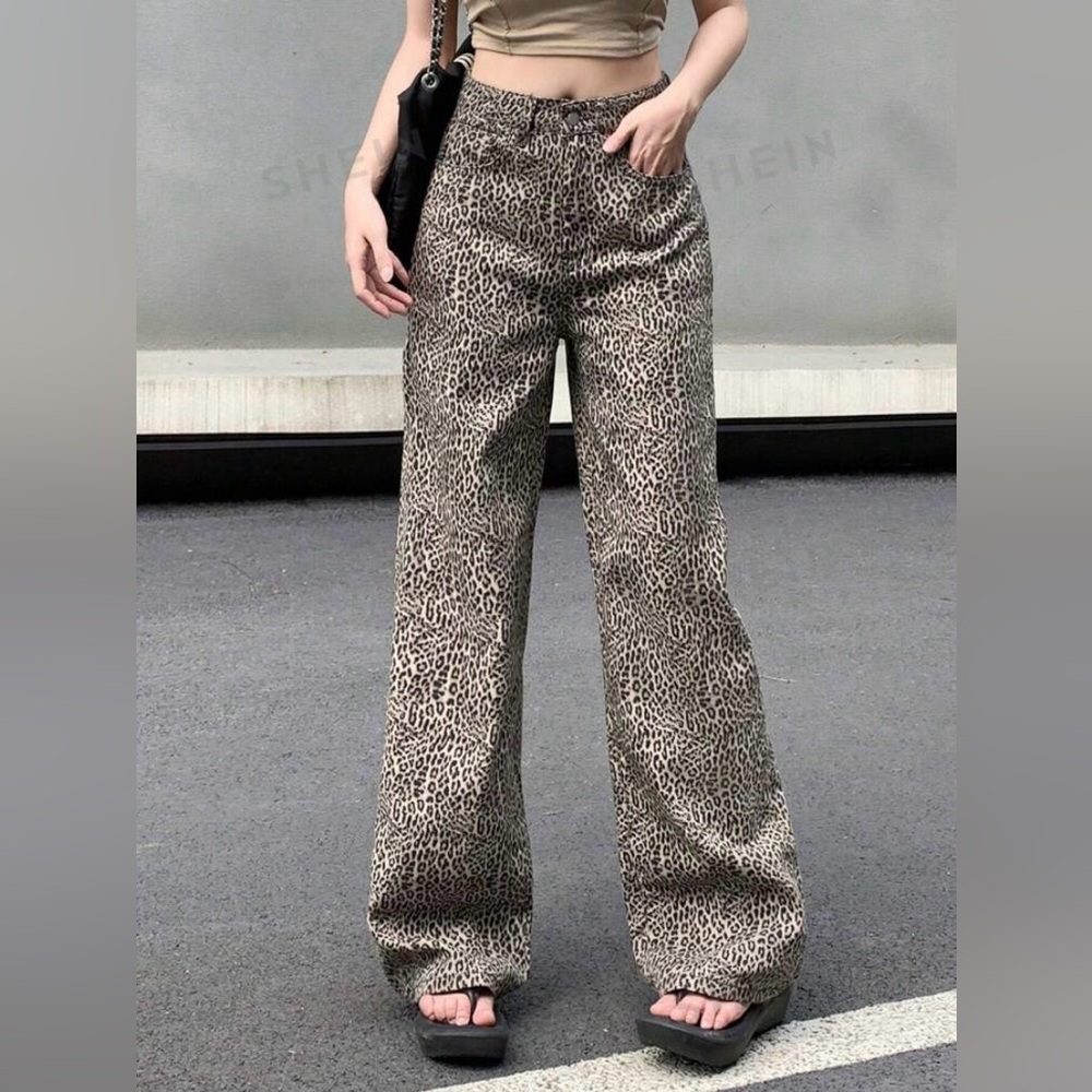 SHEIN leopard jeans 🐆